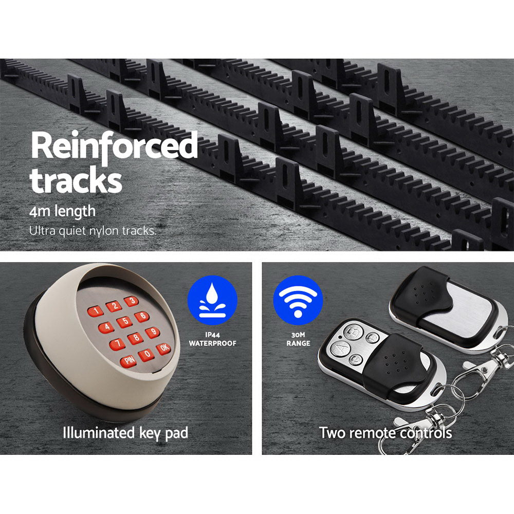 Lockmaster Automatic Sliding Gate Opener Kit | Keypad | 4M | 1800KG
