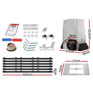 Lockmaster Automatic Sliding Gate Opener Kit | Keypad | 6M | 1800KG