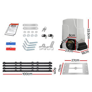 Lockmaster Automatic Sliding Gate Opener Kit | 4M | 1800KG