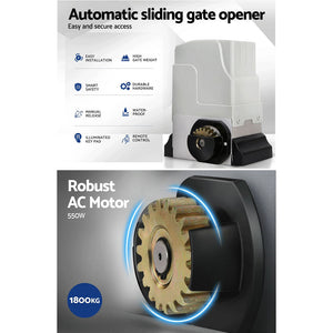 Lockmaster Automatic Sliding Gate Opener Kit | 6M | 1800KG