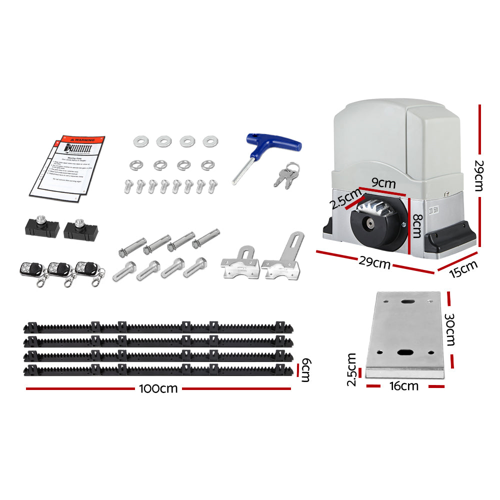 LockMaster Electric Sliding Gate Opener | 800KG | Keypad | 4M