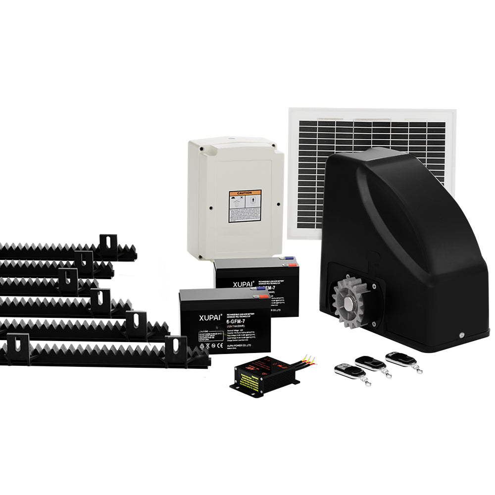Lockmaster | Automatic Sliding Gate Opener Kit | 10W | Solar Panel Electric | 6M 600KG
