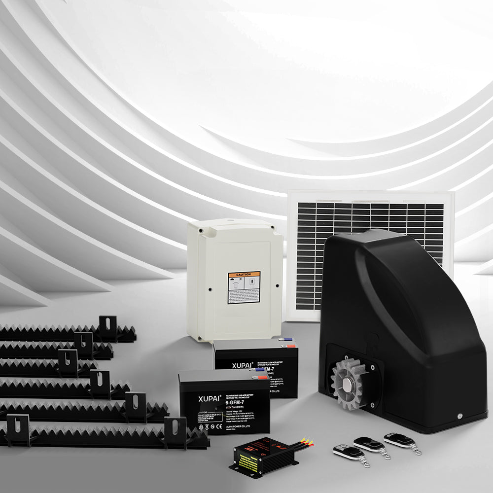 Lockmaster | Automatic Sliding Gate Opener Kit | 10W | Solar Panel Electric | 6M 600KG