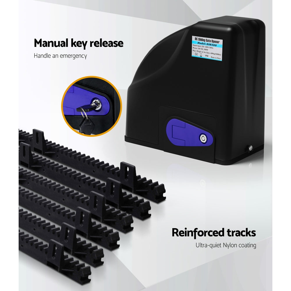 Lockmaster | Automatic Sliding Gate Opener Kit | 40W | Full Solar Electric | 6M 600KG