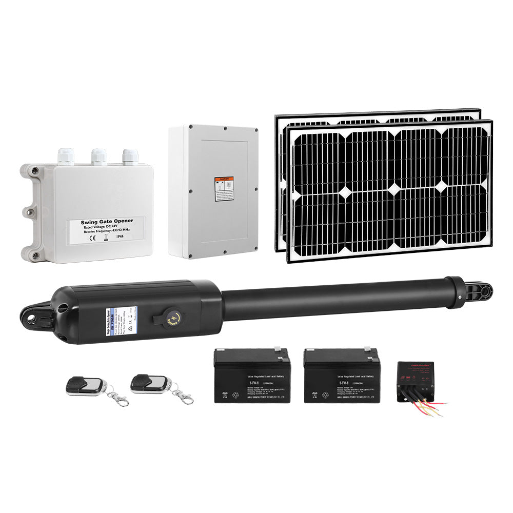Lockmaster Single Swing Gate Opener | 600KG | 40W Solar Panel
