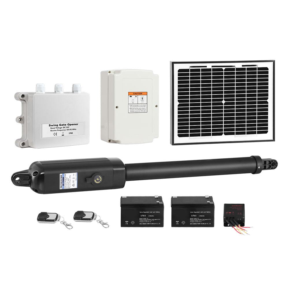 Lockmaster Single Swing Gate Opener | 600KG | 10W Solar Panel
