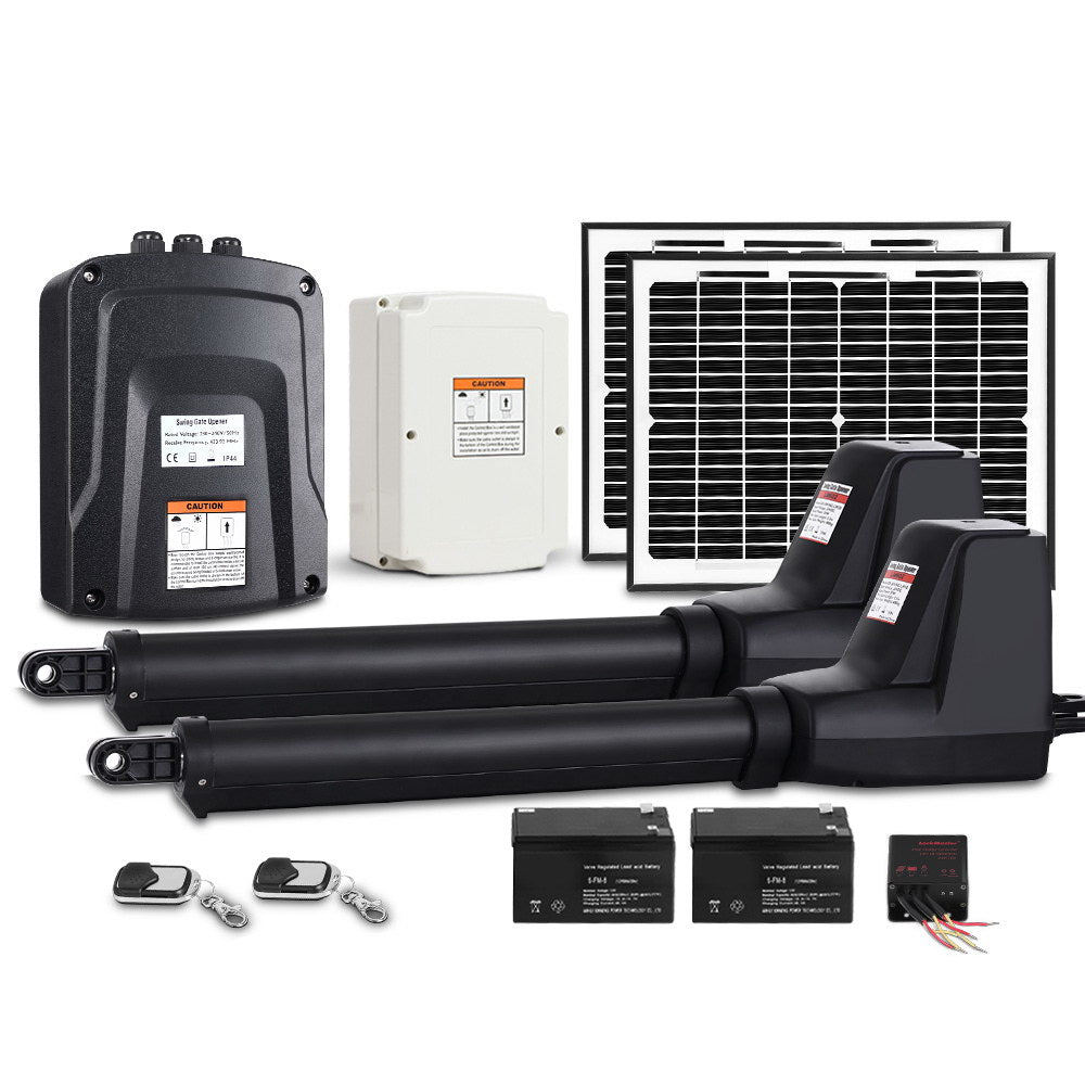 Lockmaster Dual Swing Gate Opener | 800KG | 20W Solar Panel