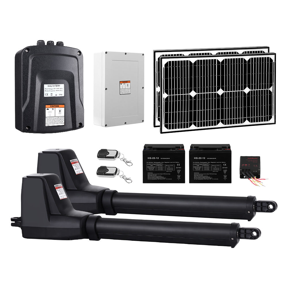 Lockmaster Dual Swing Gate Opener | 800KG | 40W Solar Panel