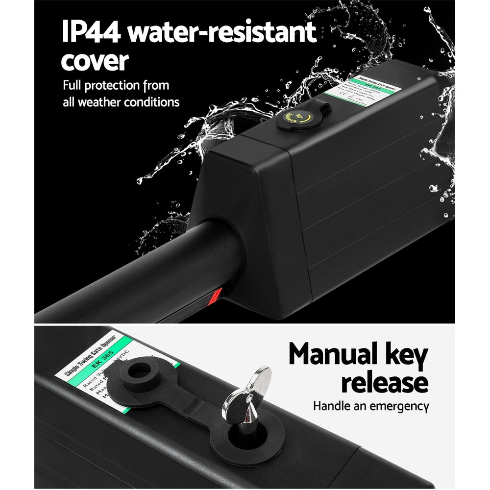 Lockmaster | Single Swing Gate Opener | 20W | Full Solar Power Automatic | 300KG 5M