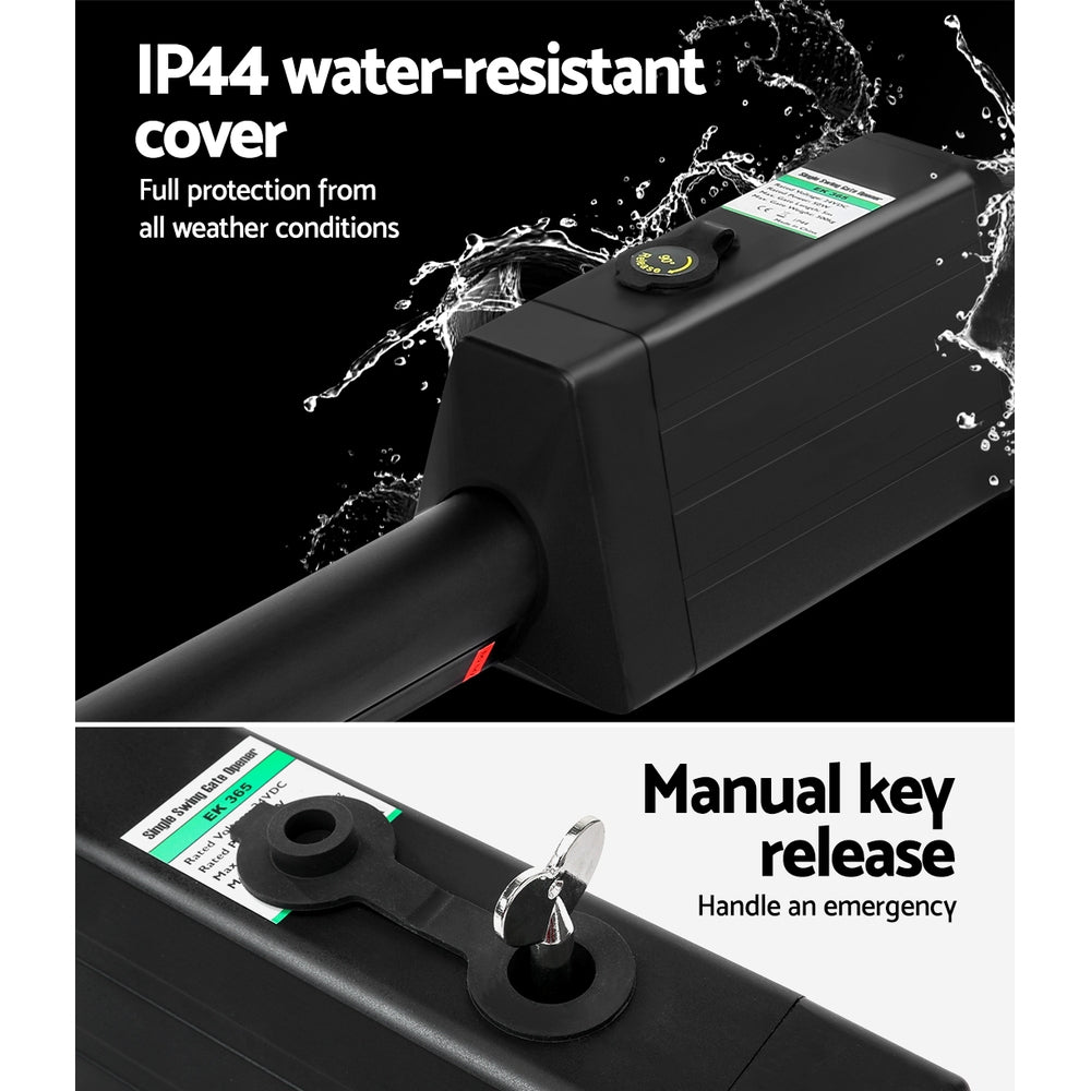Lockmaster | Single Swing Gate Opener | 40W | Full Solar Power Automatic | 300KG 5M