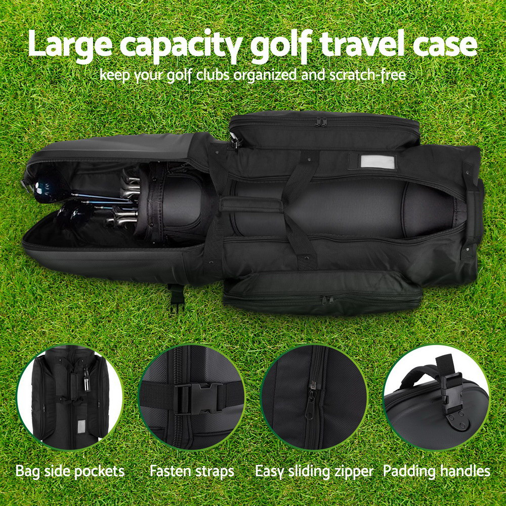 Everfit Golf Travel Bag | Airline Approved | Hard Case with Wheels | Foldable