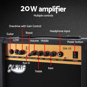 Alpha Electric Guitar | Music String Instrument | 20W Amplifier