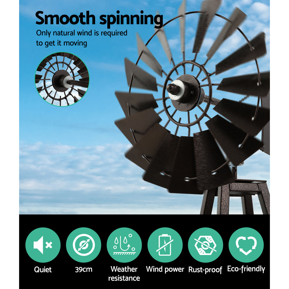 Garden Windmill | 160cm | Metal Ornaments | Outdoor Decor | Ornamental Wind Mill