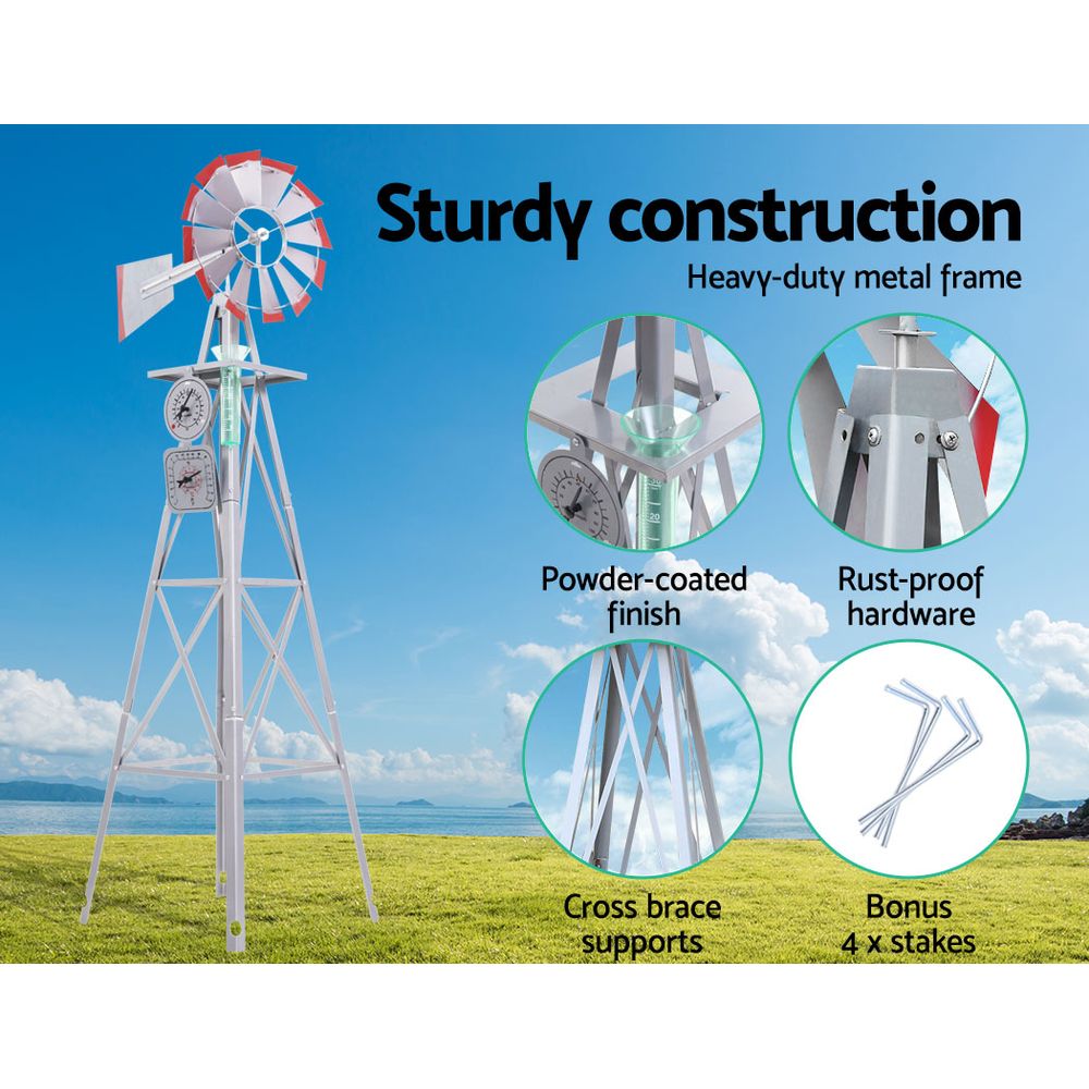 Garden Windmill | 4FT 146cm | Metal Ornaments | Outdoor Decor | Ornamental Windmill