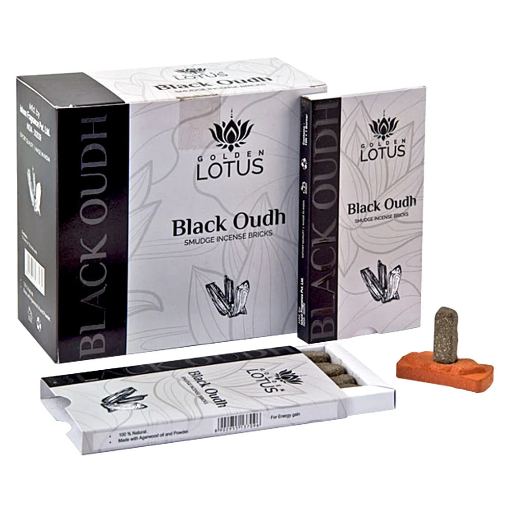 Golden Lotus Smudge Incense Bricks - Black Oudh