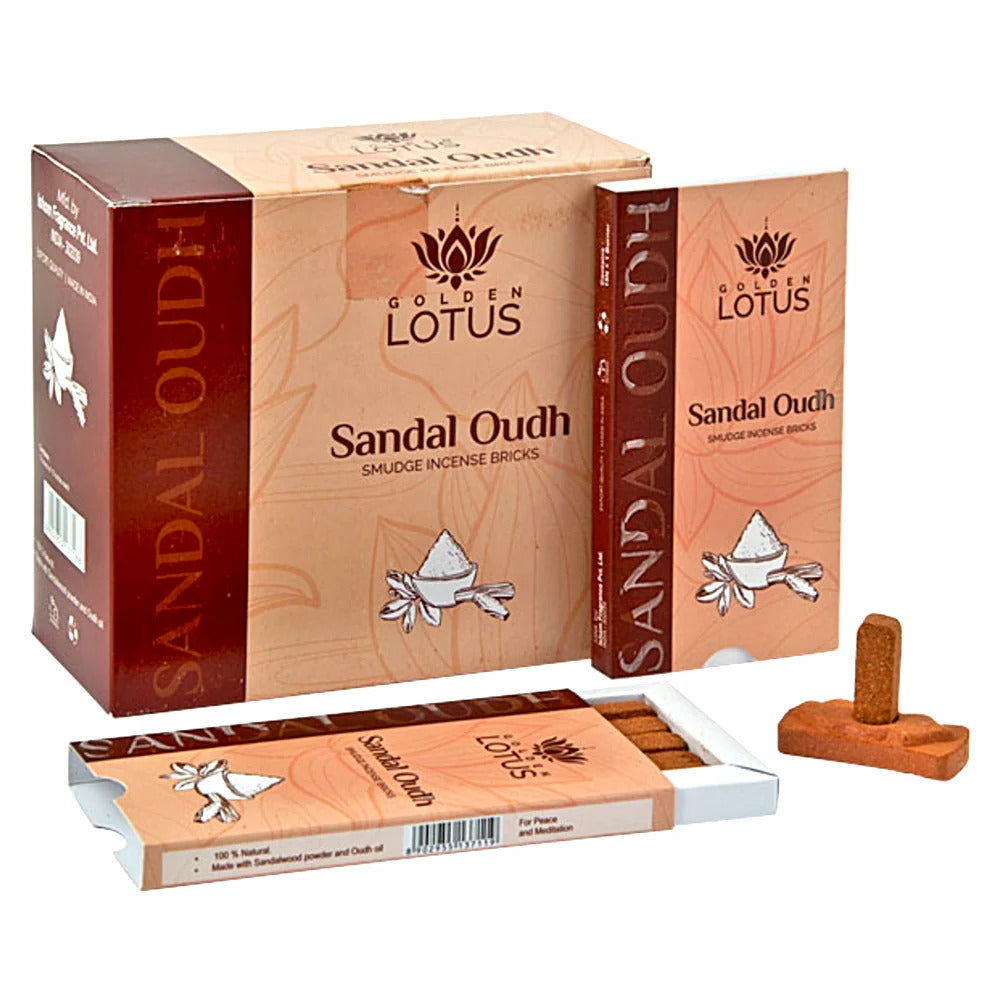 Golden Lotus Smudge Incense Bricks - Sandal Oudh