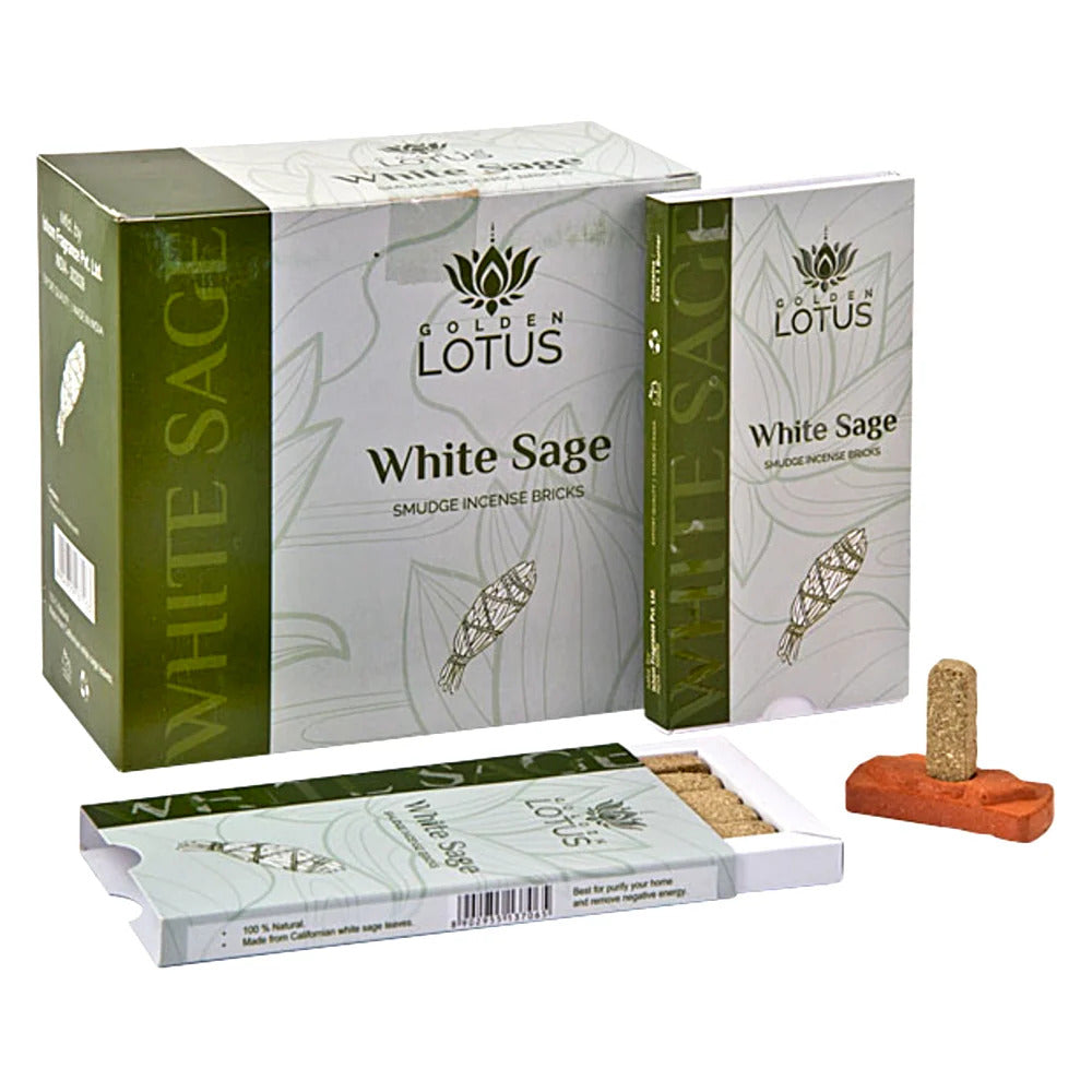 Golden Lotus Smudge Incense Bricks - White Sage