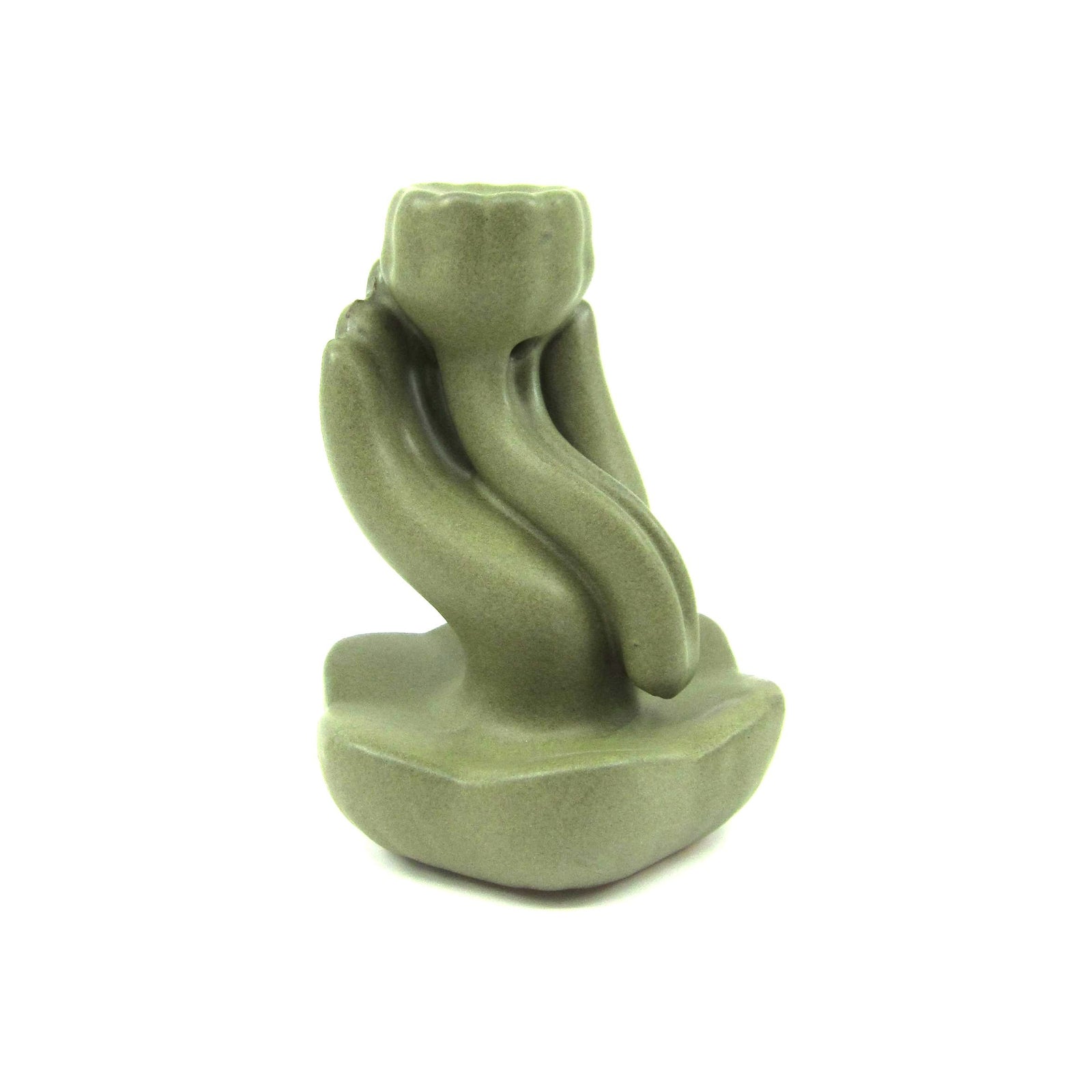 Green Lotus Hand Waterfalll Backflow Incense Burner | 9cm