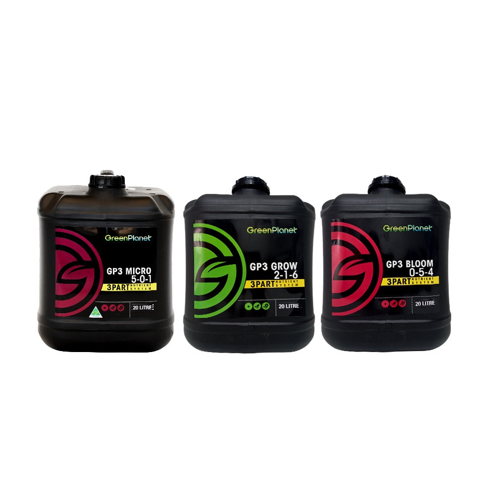Green Planet GP3 Set - Grow + Bloom + Micro - 20L