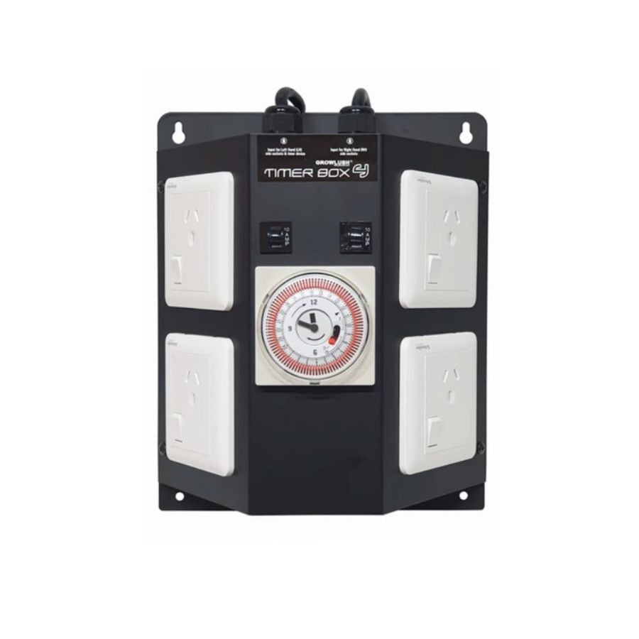 Growlush Timer Box 4 | Quad Outlet HID Lighting Timer | 24-Hour Programmable | 4000W Max