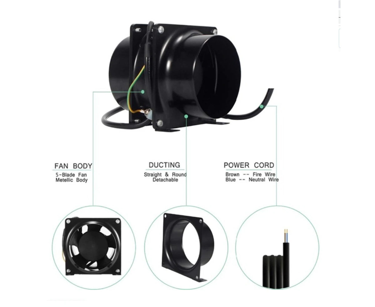 6 Inch Hydroponic Tube Fan (150mm) | Growmax