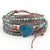 Handmade Hippie Bracelet With Mixed Natural Stones & Heart Charm | Handmade In Blue