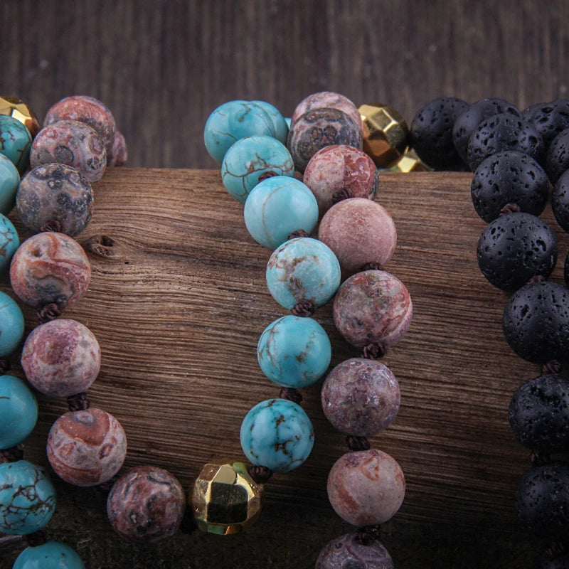 Brown Bohemian Stone Necklace With Tree Of Life Pendant Wiring