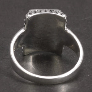 Solid 925 Sterling Silver Finger Ring With Black Onyx Stone | Various Sizes