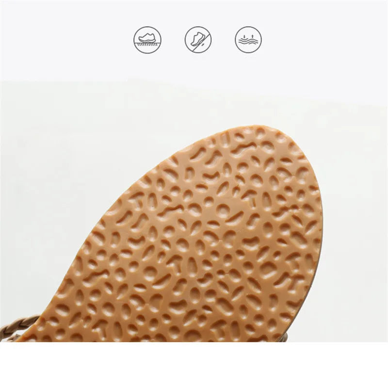 Women's Gladiator Sandals | Elegant Rivet Flat Shoes | Summer Casual Footwear | Brown, Black & Apricot | Sizes 36-42