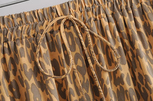Women's Golden Leopard Printed Long Skirt | Sizes S-XL
