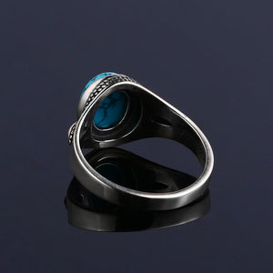 925 Silver Finger Ring With Natural Turquoise Stone | Sizes 6-10