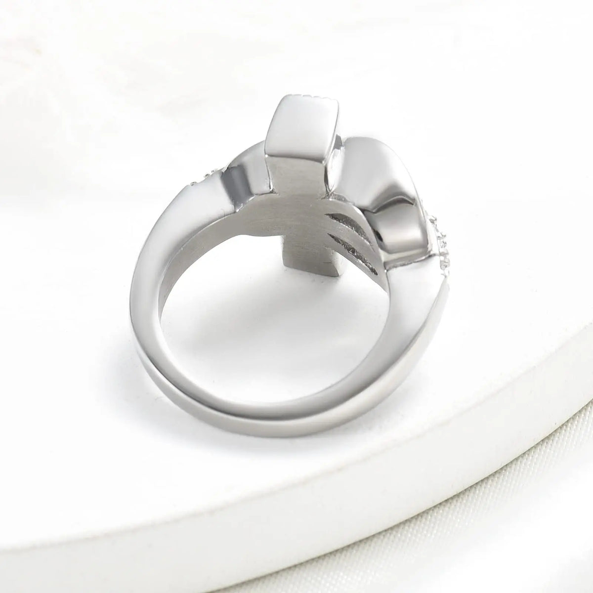 Cross Cremation Urn Finger Ring for Ashes | Stainless Steel