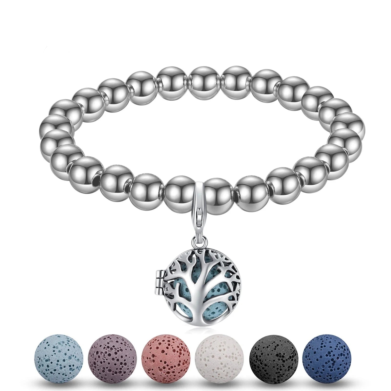 Aromatherapy Cage Diffuser Bracelet With Volcanic Lava Stone Balls