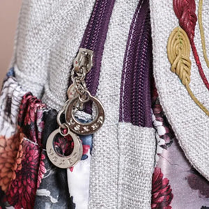 Unique Cool Cotton Back Pack With Flower Design | Handmade