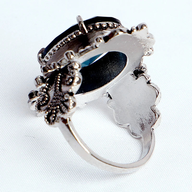 925 Princess Sapphire Gemstone Finger Ring | Sizes 6-10