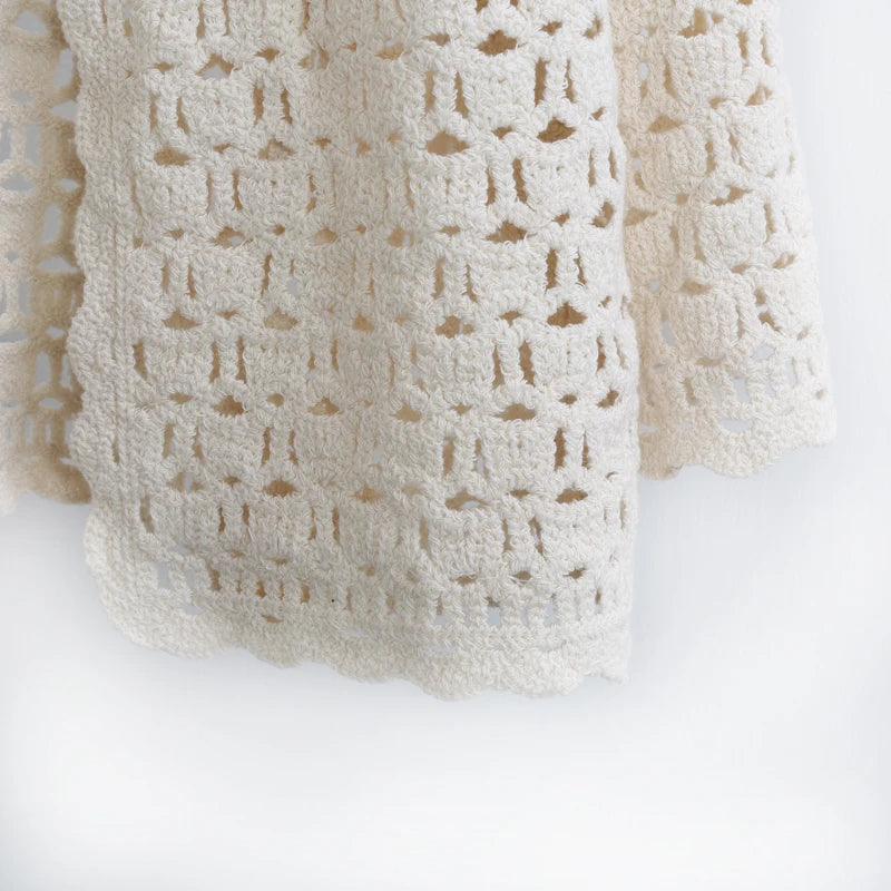 Women's Relaxed Cotton Loose Long Sleeve Cover Up | Beige Or White