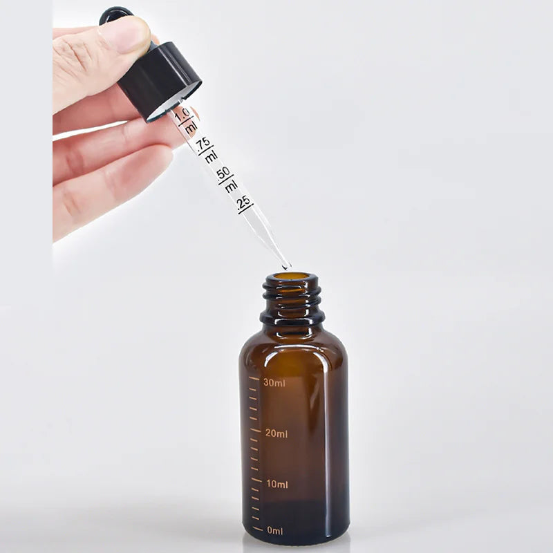 Amber Glass Oil Dropper Bottles With Scale | 5ml - 100ml Sizes