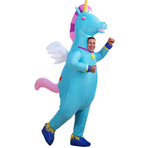 Inflatable Unicorn Costume | Adult Blow-Up Fancy Dress Party Suit | Halloween & Cosplay Outfit