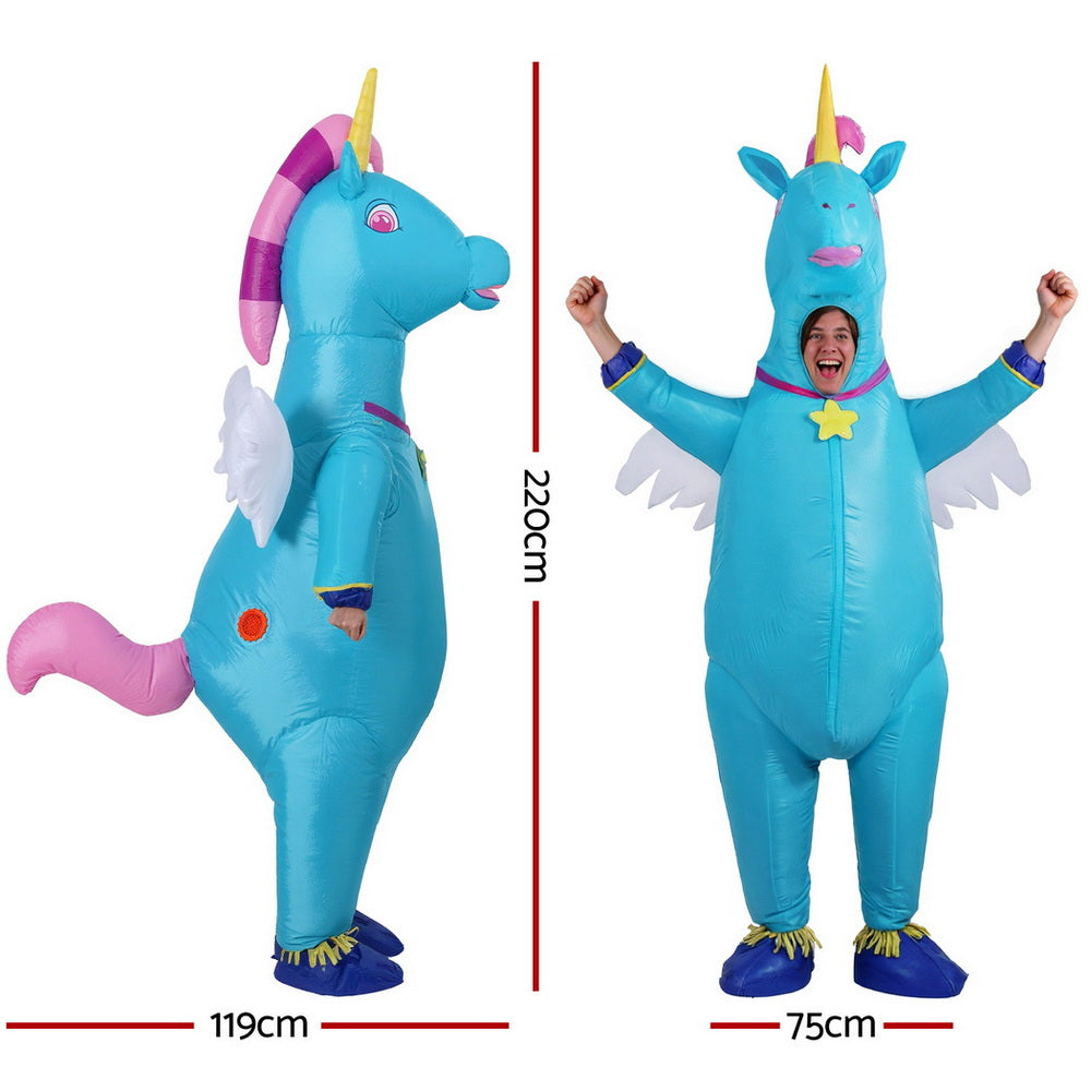 Inflatable Unicorn Costume | Adult Blow-Up Fancy Dress Party Suit | Halloween & Cosplay Outfit