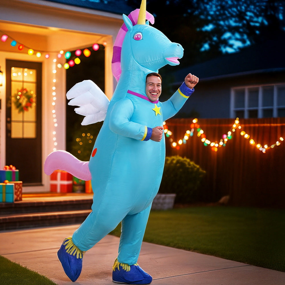 Inflatable Unicorn Costume | Adult Blow-Up Fancy Dress Party Suit | Halloween & Cosplay Outfit