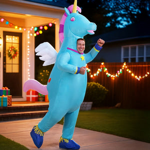 Inflatable Unicorn Costume | Adult Blow-Up Fancy Dress Party Suit | Halloween & Cosplay Outfit