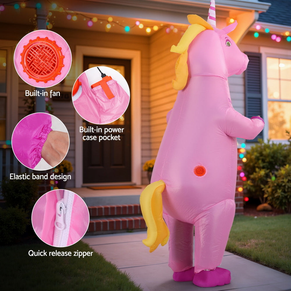 Inflatable Unicorn Costume | Adult Blow-Up Fancy Dress Party Suit | Halloween & Cosplay Outfit