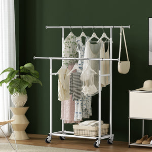 Artiss Clothes Rack | Double Rod | Coat Stand Airer | Adjustable Hanger