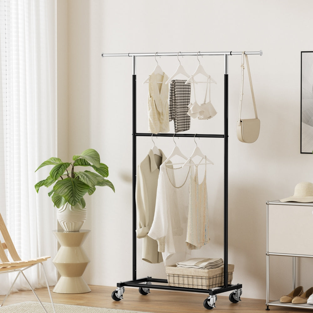 Artiss Clothes Rack | Double Rod | Coat Stand Airer | Adjustable Hanger