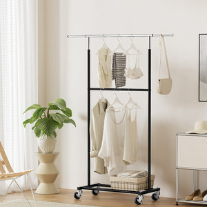 Artiss Clothes Rack | Double Rod | Coat Stand Airer | Adjustable Hanger