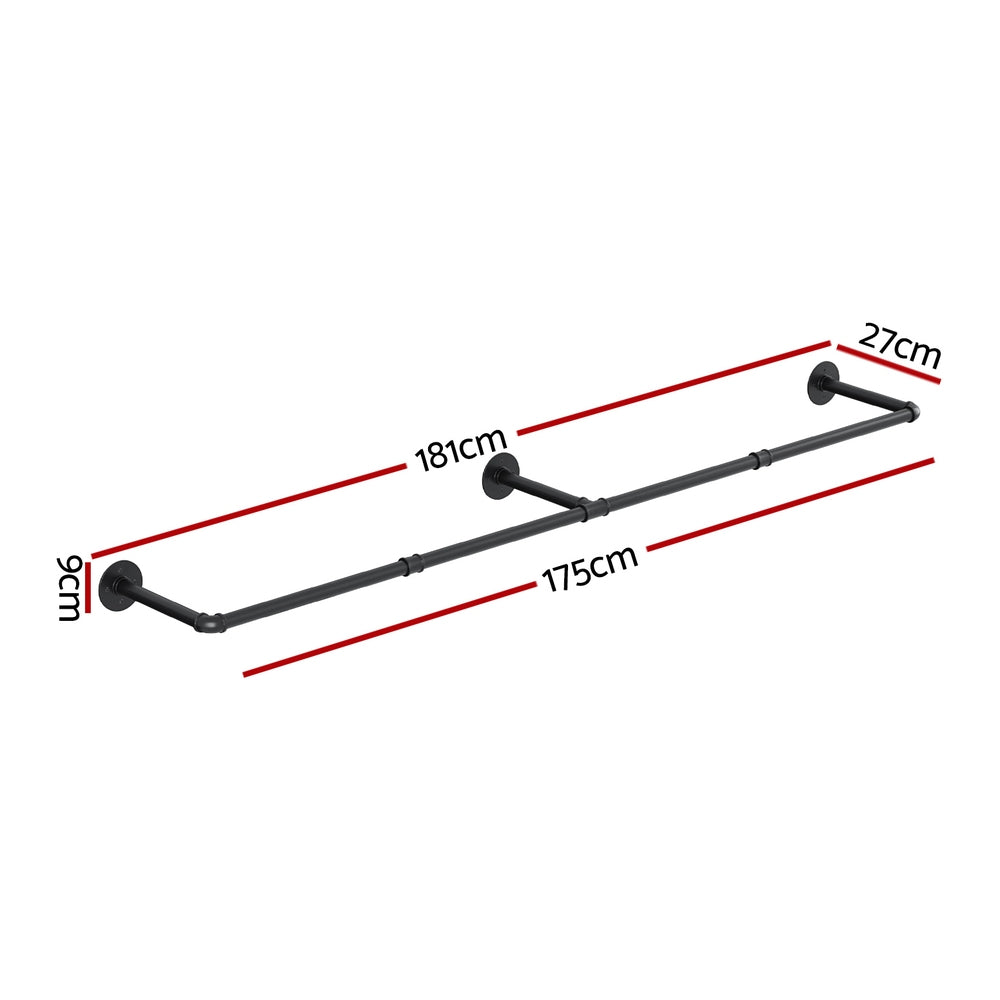 Clothes Rack | Floating Shelf | Metal Finish