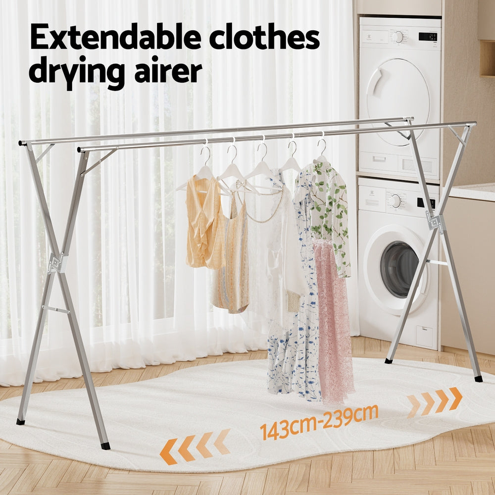 Clothes Rack | Adjustable Foldable | Steel Garment Stand