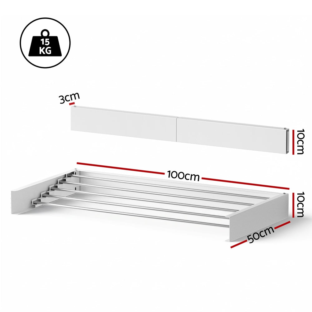 Wall Mounted Clothes Airer | Foldable Drying Rack | White