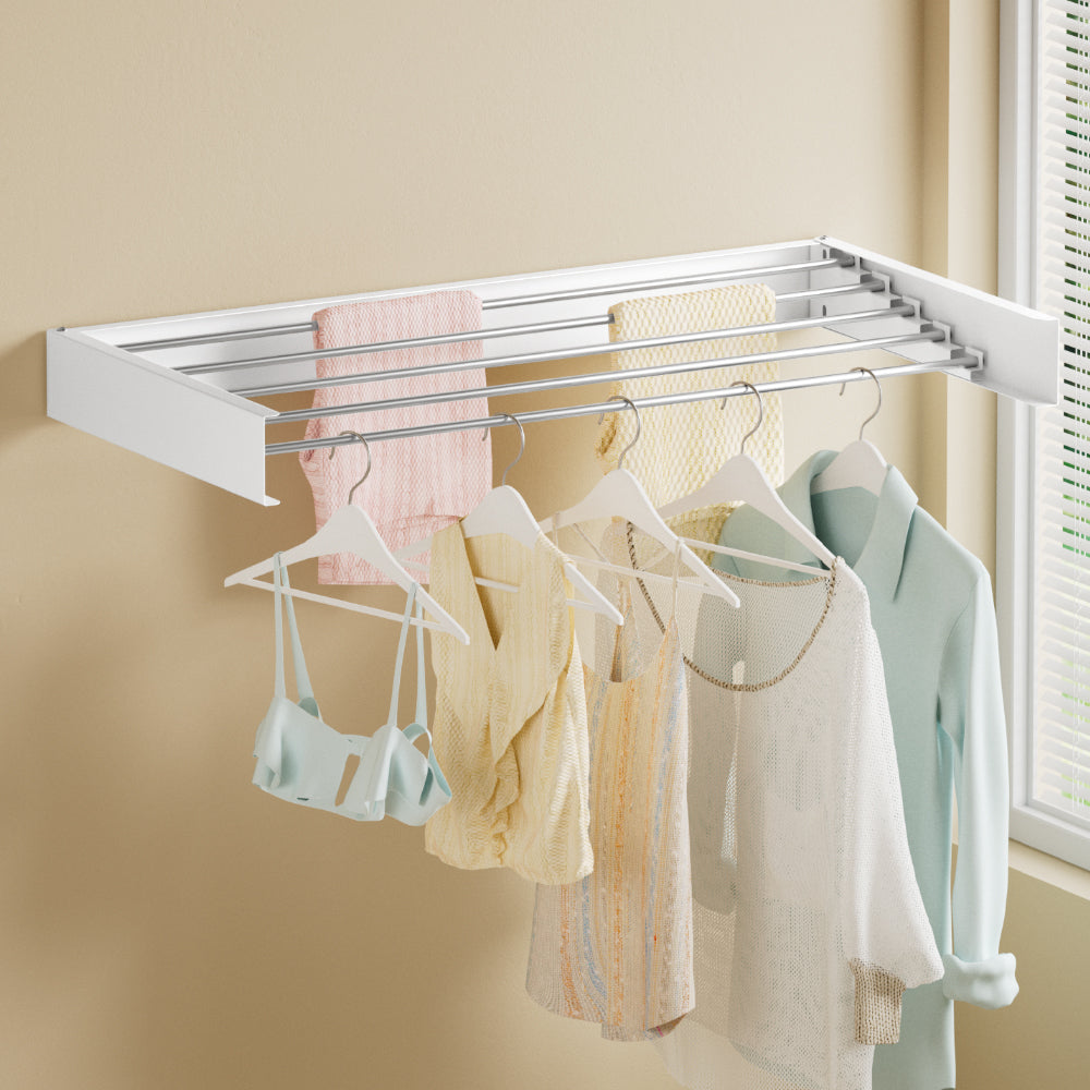 Wall Mounted Clothes Airer | Foldable Drying Rack | White