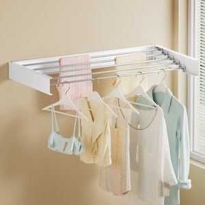 Wall Mounted Clothes Airer | Foldable Drying Rack | White